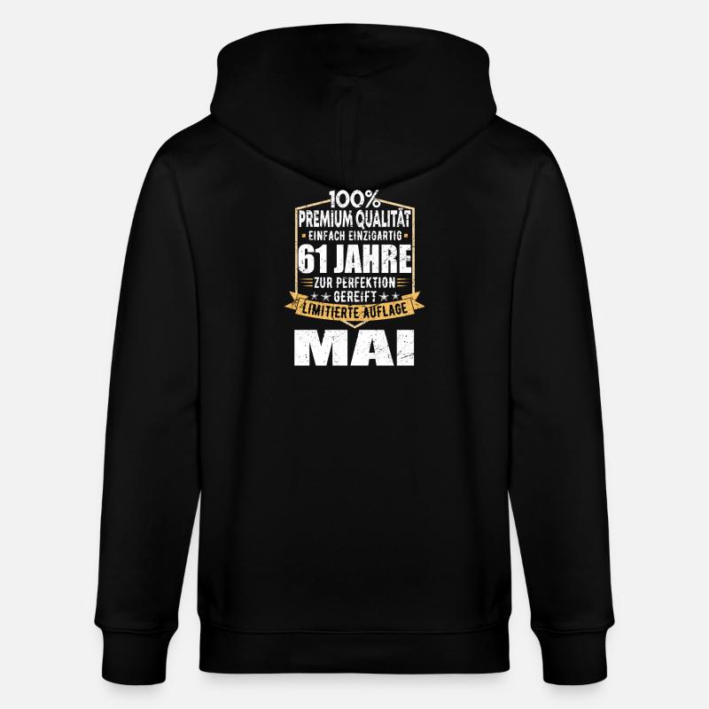 61 ans anniversaire Design Limited - Veste à capuche bio CULTIVATOR Stanley/Stella Unisexe - noir