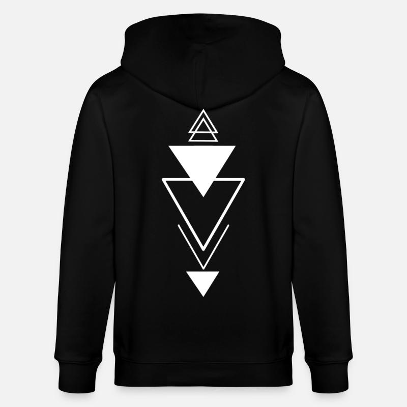 Triangular symbol (white) - Stanley/Stella CULTIVATOR  Unisex Organic Hooded Jacket - black