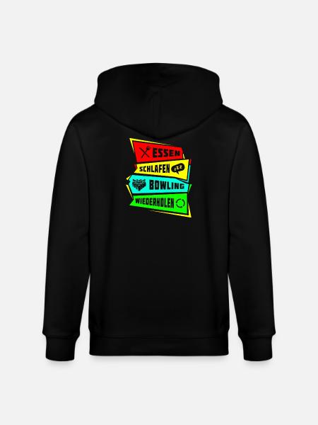 Eat Sleep Repeat bowling - Stanley/Stella CULTIVATOR  Unisex Organic Hooded Jacket - black