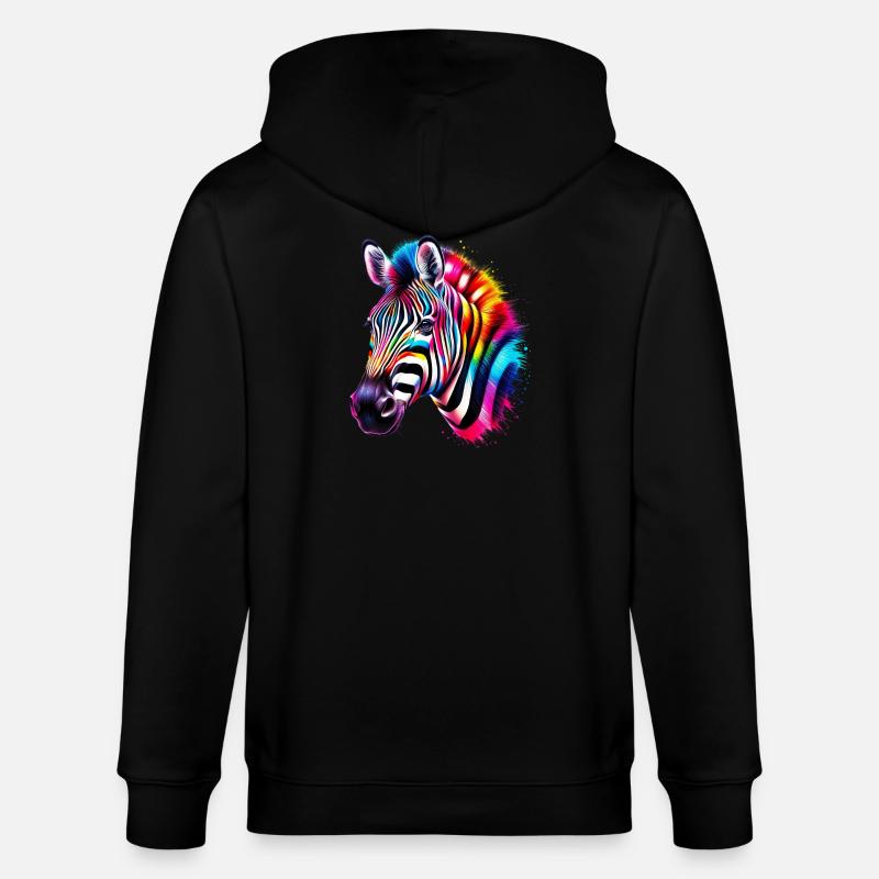 Zebra - Stanley/Stella Unisex Bio-Kapuzenjacke CULTIVATOR  - Schwarz