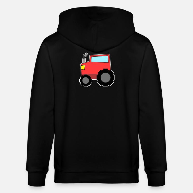 Traktor rot - Stanley/Stella Unisex Bio-Kapuzenjacke CULTIVATOR  - Schwarz