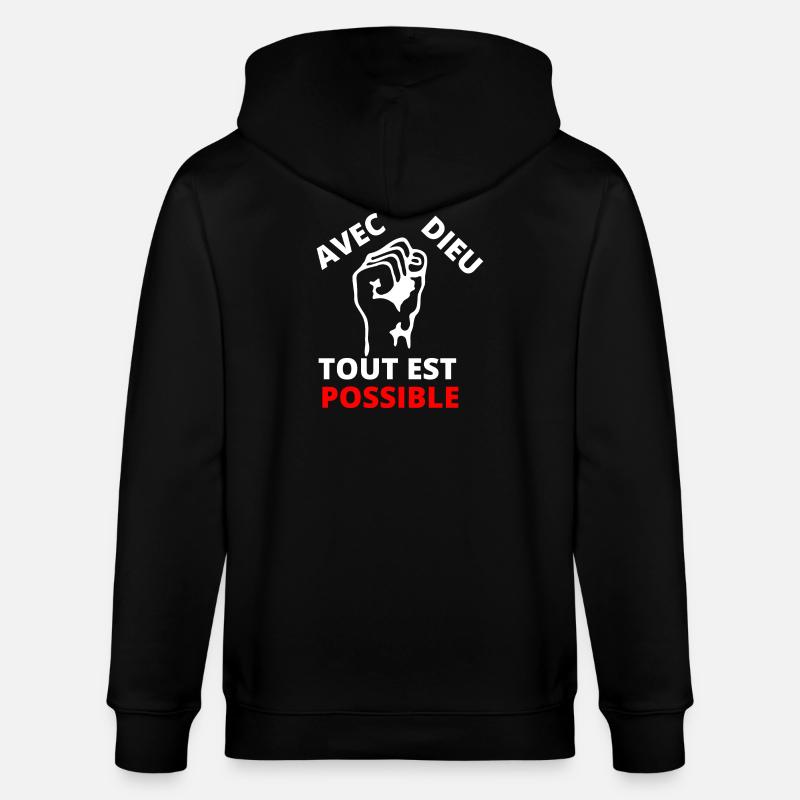 Poing revendicatif inspirant message de solidarité - Veste à capuche bio CULTIVATOR Stanley/Stella Unisexe - noir