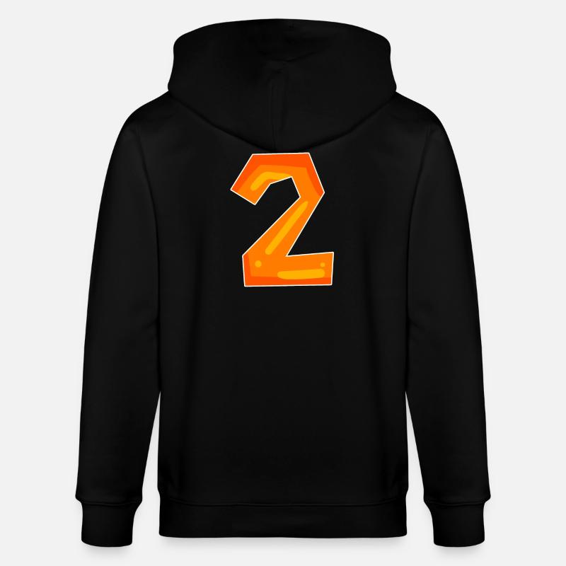 Two - 2 - Number Number - Stanley/Stella CULTIVATOR Unisex Organic Hooded Jacket - black