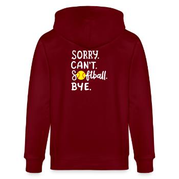 Softball Softball-Spieler - Stanley/Stella Unisex Bio-Kapuzenjacke CULTIVATOR  - Burgunderrot - Hinten - Anna (173cm)