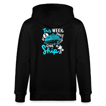 Kreuzfahrtschiff Urlaub - Stanley/Stella Unisex Bio-Kapuzenjacke CULTIVATOR  - Schwarz - Hinten - Anna (173cm)