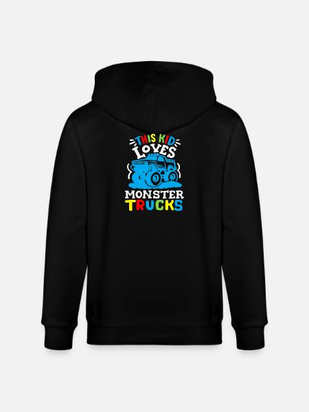Monstertrucks für Kinder - Stanley/Stella Unisex Bio-Kapuzenjacke CULTIVATOR - Schwarz