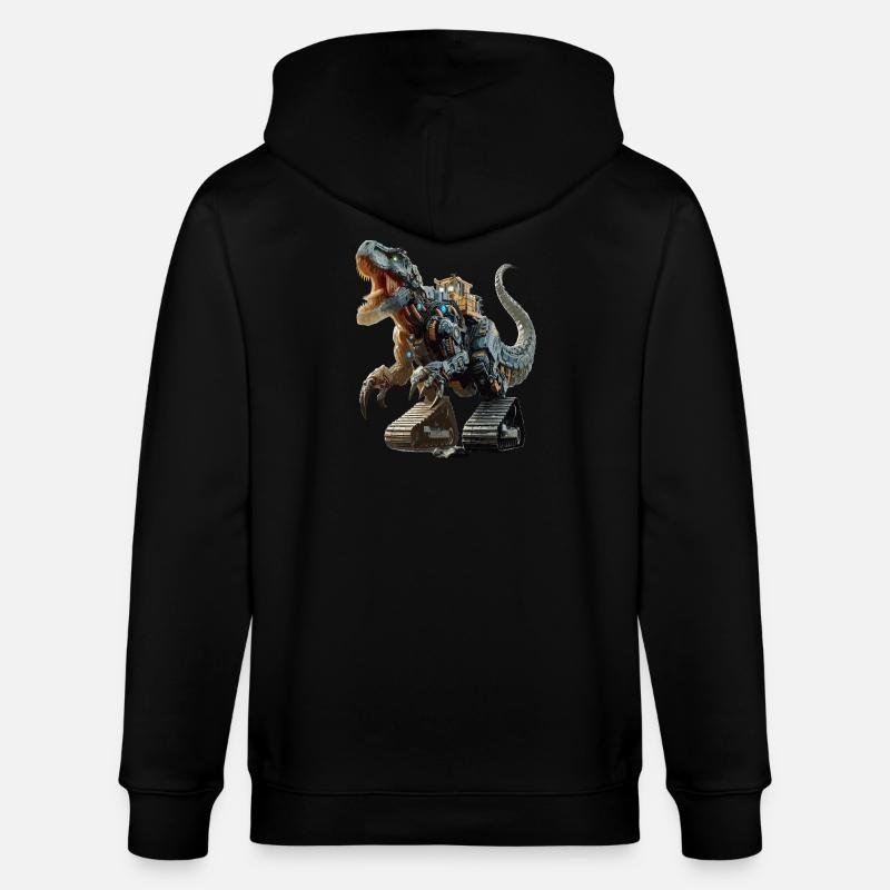 Bagger T-Rex Dinosaurier - Stanley/Stella Unisex Bio-Kapuzenjacke CULTIVATOR  - Schwarz