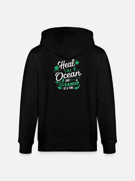 Ocean Save Purification Step - Stanley/Stella CULTIVATOR  Unisex Organic Hooded Jacket - black