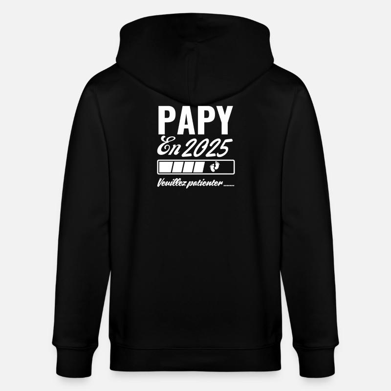 Opa im Jahr 2025, bitte warten - Stanley/Stella Unisex Bio-Kapuzenjacke CULTIVATOR  - Schwarz