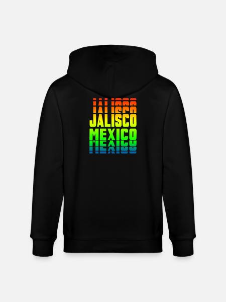Jalisco Mexico rainbow design - Stanley/Stella CULTIVATOR Unisex Organic Hooded Jacket - black
