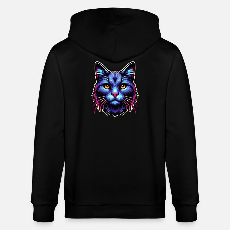 Cat - Stanley/Stella CULTIVATOR Unisex Organic Hooded Jacket - black