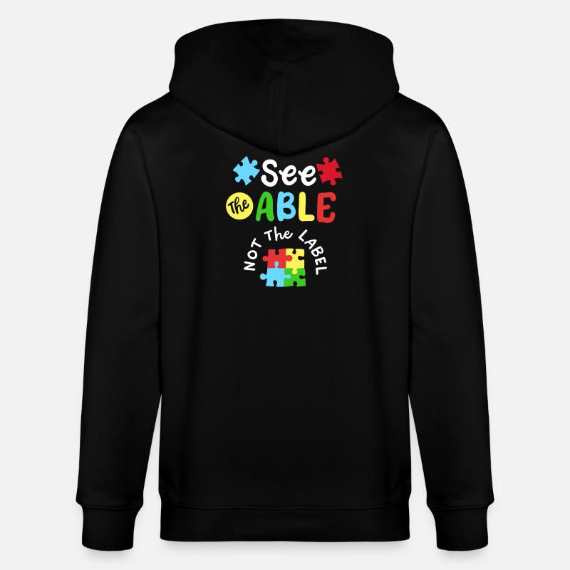 Autismus Bewusstsein SPED Lehrer - Stanley/Stella Unisex Bio-Kapuzenjacke CULTIVATOR  - Schwarz