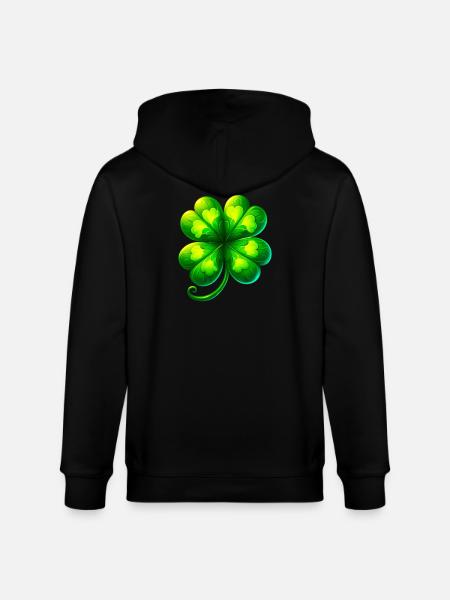 Four-leaf clover - Stanley/Stella CULTIVATOR Unisex Organic Hooded Jacket - black