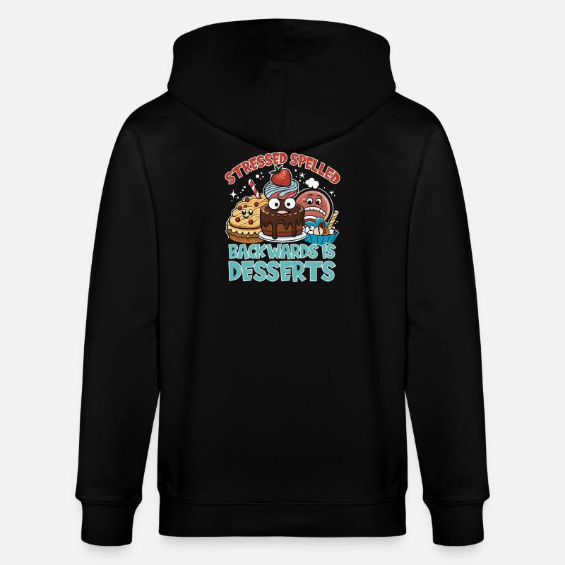 Stressed Spelled Backwards Desserts - Stanley/Stella Unisex Bio-Kapuzenjacke CULTIVATOR  - Schwarz