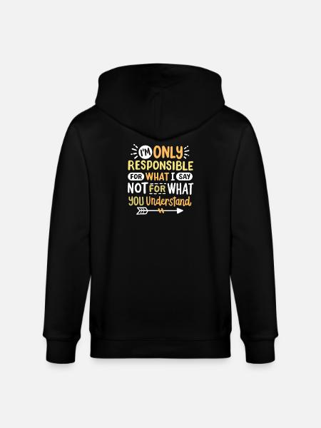 Sarkasmus sarkastischer Humor - Stanley/Stella Unisex Bio-Kapuzenjacke CULTIVATOR  - Schwarz