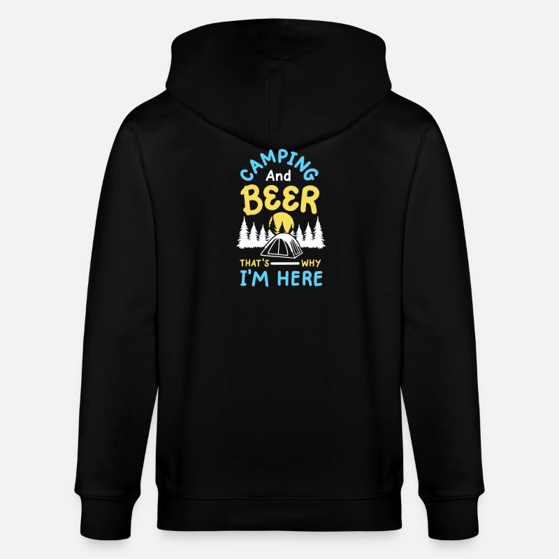 Camping und Bier Camper - Stanley/Stella Unisex Bio-Kapuzenjacke CULTIVATOR  - Schwarz