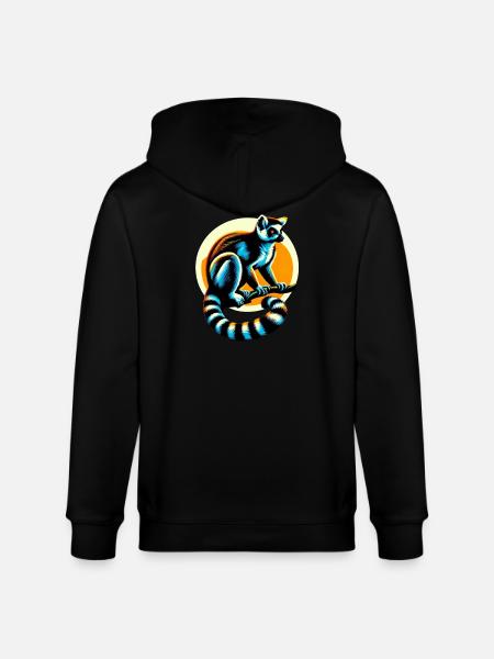 Lemur - Stanley/Stella CULTIVATOR  Unisex Organic Hooded Jacket - black