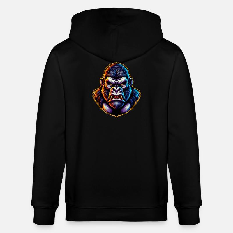 Gorilla - Stanley/Stella Unisex Bio-Kapuzenjacke CULTIVATOR  - Schwarz
