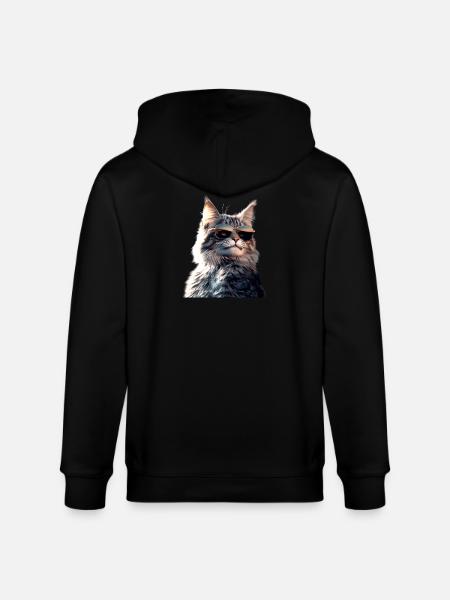 Maine Coon Cat Cat Mom Cat Maine Coon Cats - Stanley/Stella CULTIVATOR  Unisex Organic Hooded Jacket - black