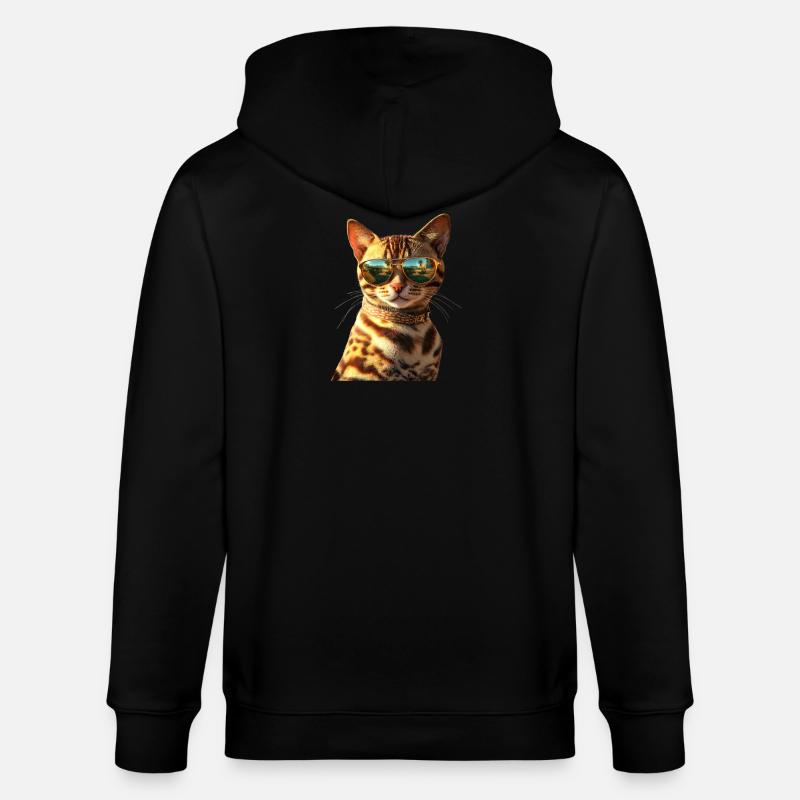 Bengalsk kat Leopard Kat Leopardette Bengalske Katte - Stanley/Stella økologisk unisex-hættejakke CULTIVATOR  - sort