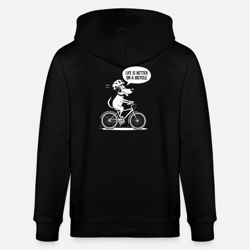 Bicycle Life Better Slogan Design - Veste à capuche bio CULTIVATOR Stanley/Stella Unisexe - noir