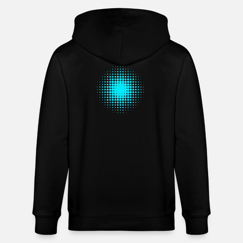 Abstract Blue-Gray Dot Patterns - Stanley/Stella CULTIVATOR  Unisex Organic Hooded Jacket - black