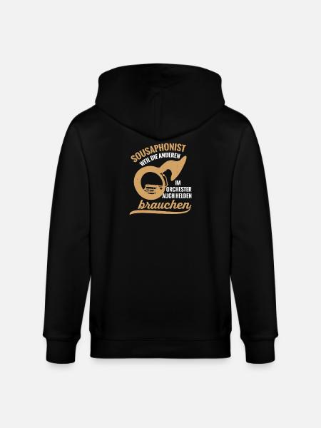 Sousaphonist Held Sousaphon Musiker Blaskapelle - Stanley/Stella Unisex Bio-Kapuzenjacke CULTIVATOR - Schwarz