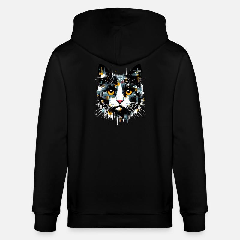 Chat - Veste à capuche bio CULTIVATOR Stanley/Stella Unisexe - noir