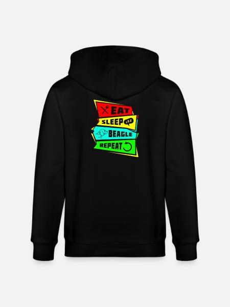 Eat Sleep Beagle Repeat - Stanley/Stella CULTIVATOR  Unisex Organic Hooded Jacket - black