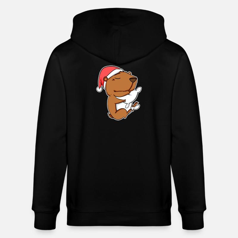 Capybara Capybara Gift - Stanley/Stella CULTIVATOR  Unisex Organic Hooded Jacket - black