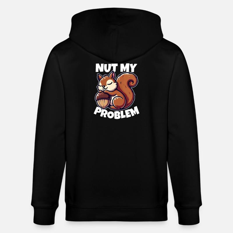 Nut My Problem - Witziges Eichhörnchen-Design - Stanley/Stella Unisex Bio-Kapuzenjacke CULTIVATOR  - Schwarz