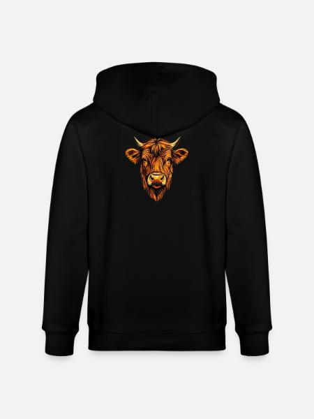 mucca allevatore manzo latte vegano vitello mucca mucche da fattoria mucche - Felpa con cappuccio ecologica unisex CULTIVATOR di Stanley/Stella - nero