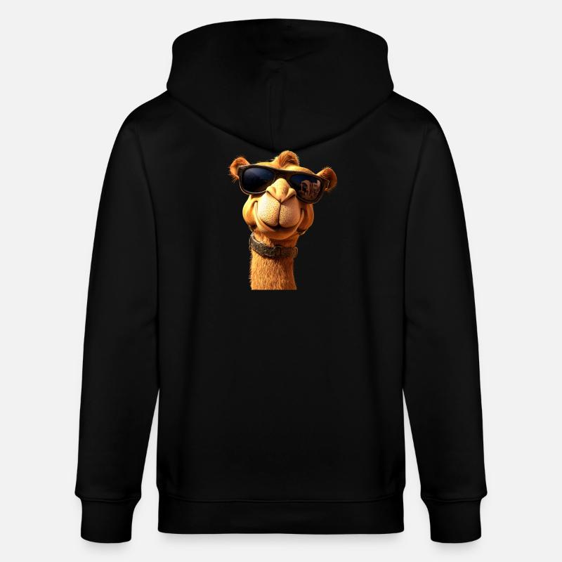 Kamel Dromedar Trampeltier Camel Geschenk Kamele - Stanley/Stella Unisex Bio-Kapuzenjacke CULTIVATOR  - Schwarz