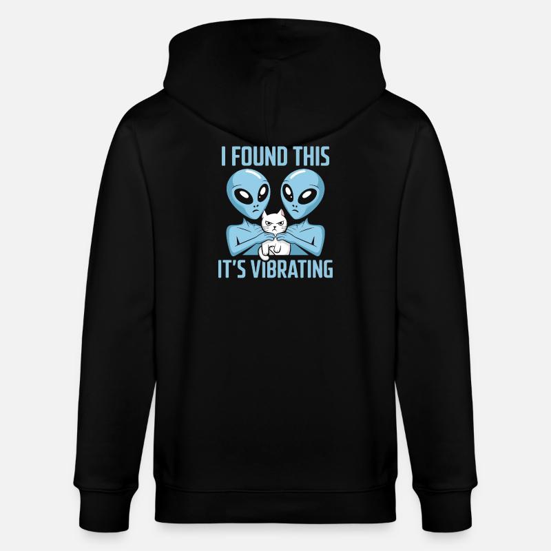 Découverte d’un chat extraterrestre - Veste à capuche bio CULTIVATOR Stanley/Stella Unisexe - noir