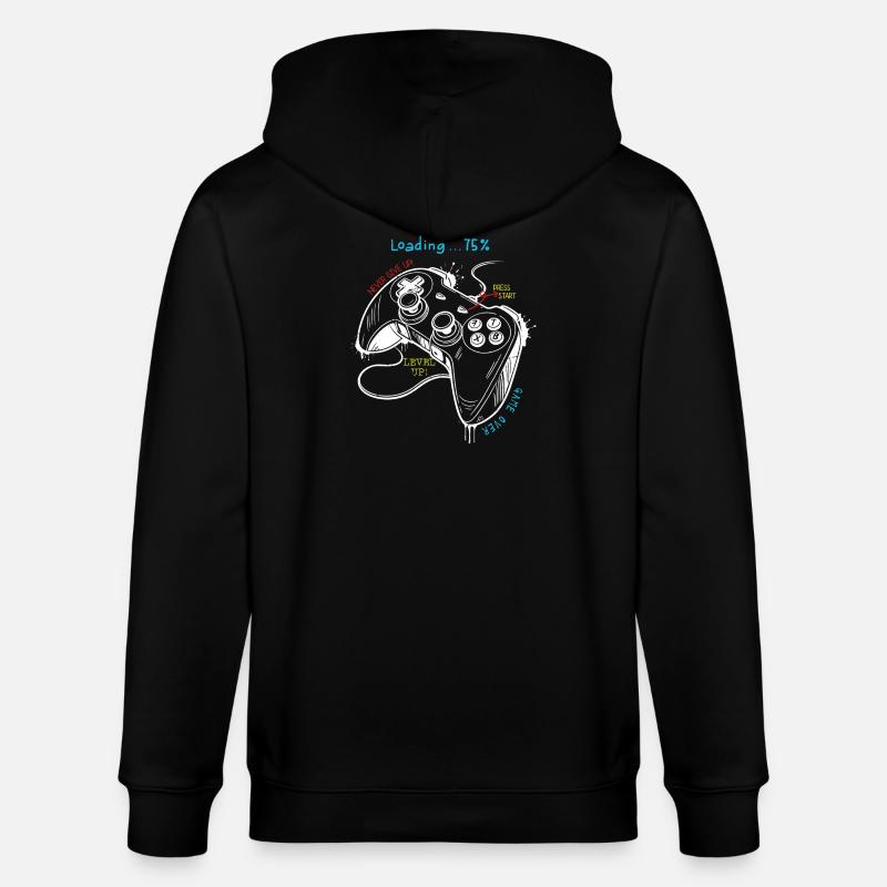 Retro Gaming Style Controller Art - Stanley/Stella CULTIVATOR Unisex Organic Hooded Jacket - black