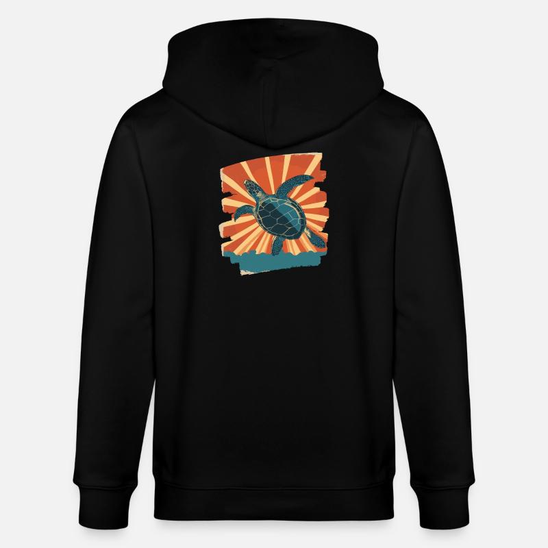 Tortue de mer rétro - Veste à capuche bio CULTIVATOR Stanley/Stella Unisexe - noir