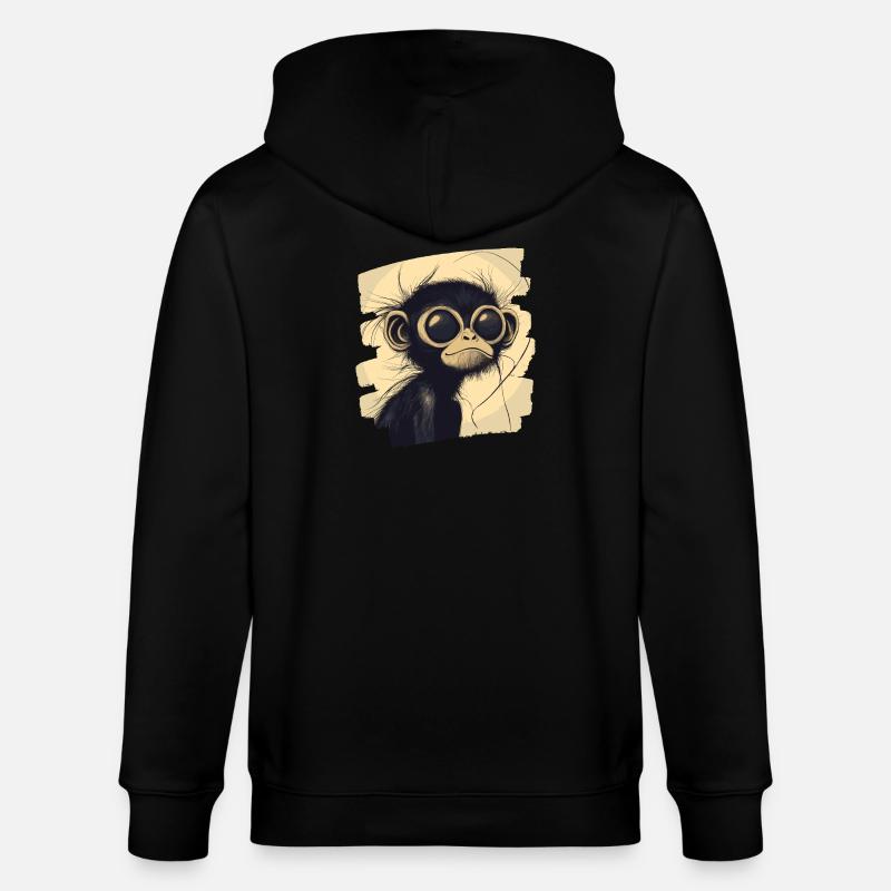 Singe araignée rétro - Veste à capuche bio CULTIVATOR Stanley/Stella Unisexe - noir