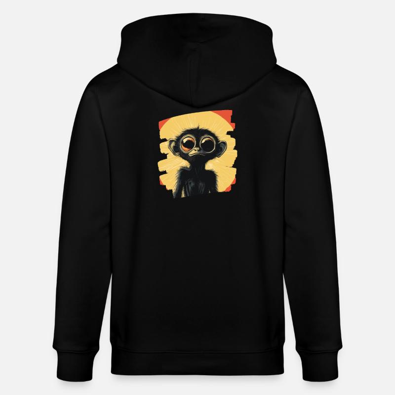 Singe araignée rétro - Veste à capuche bio CULTIVATOR Stanley/Stella Unisexe - noir
