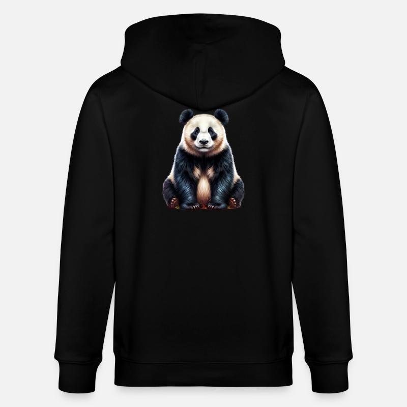 Panda - Veste à capuche bio CULTIVATOR Stanley/Stella Unisexe - noir