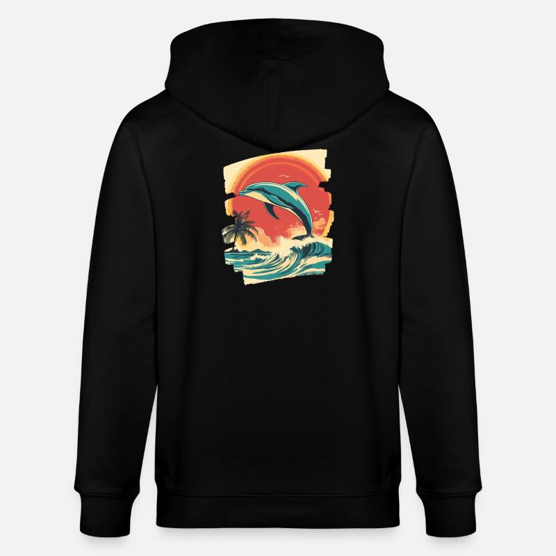 Delfin - Stanley/Stella Unisex Bio-Kapuzenjacke CULTIVATOR  - Schwarz