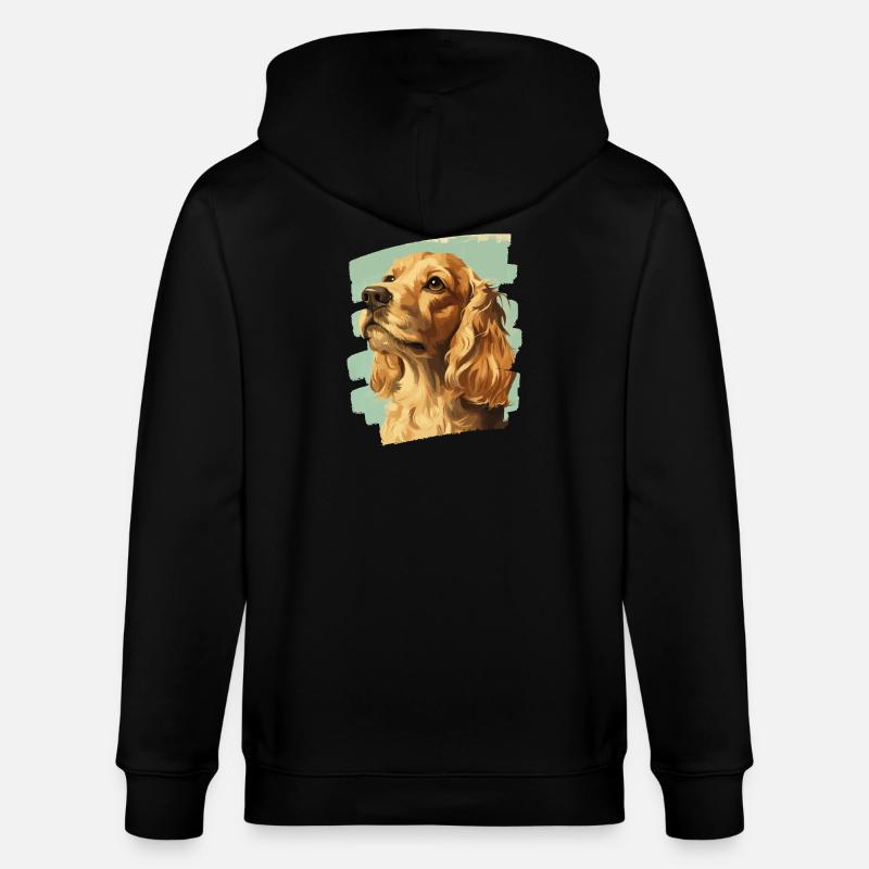 Cocker Spaniel - Veste à capuche bio CULTIVATOR Stanley/Stella Unisexe - noir