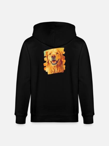 Golden Retriever - Stanley/Stella CULTIVATOR  Unisex Organic Hooded Jacket - black
