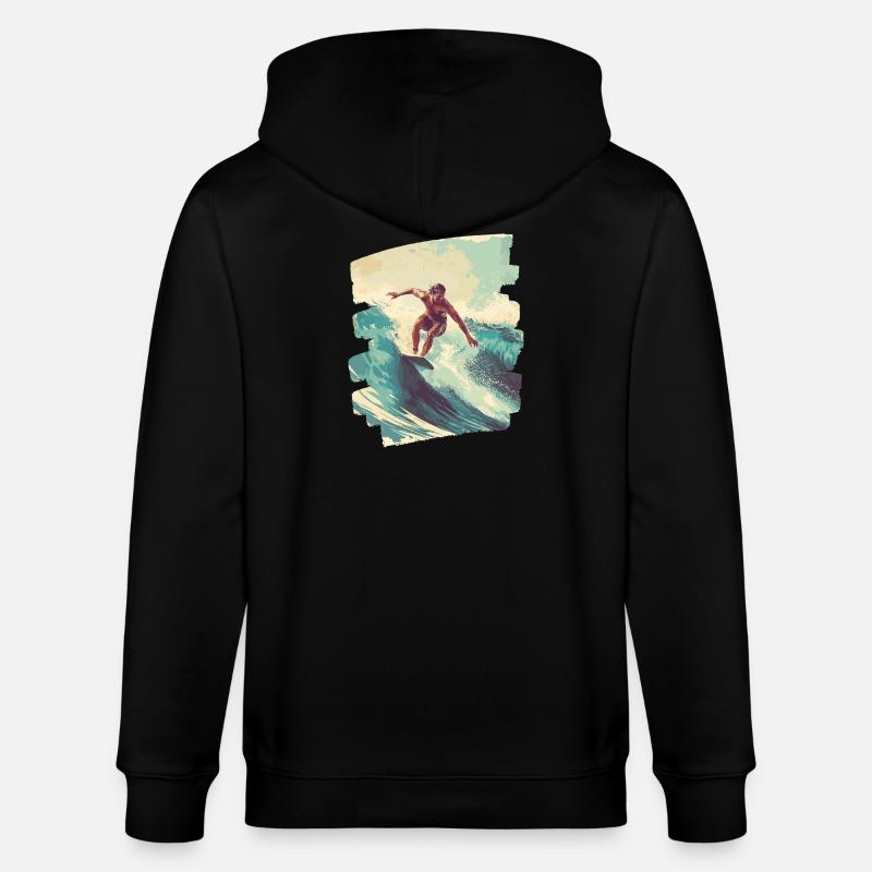 Surfer - Stanley/Stella Unisex Bio-Kapuzenjacke CULTIVATOR  - Schwarz
