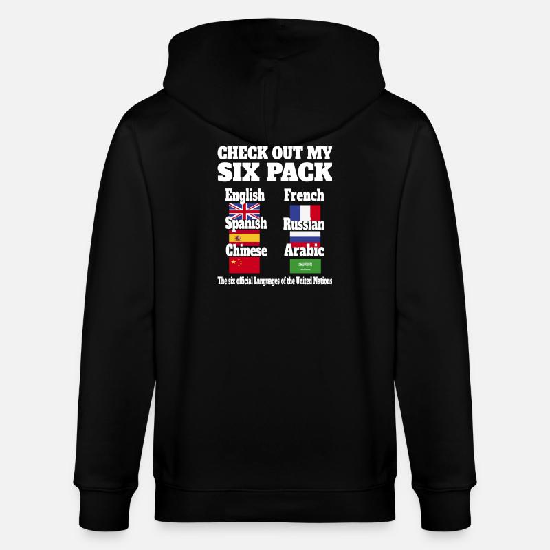 Sprachen Sixpack - Stanley/Stella Unisex Bio-Kapuzenjacke CULTIVATOR  - Schwarz
