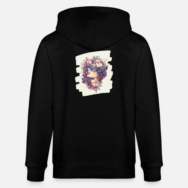 Printemps Printemps Début Fleurs - Veste à capuche bio CULTIVATOR Stanley/Stella Unisexe - noir