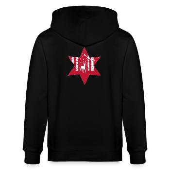 Verschneit - Stanley/Stella Unisex Bio-Kapuzenjacke CULTIVATOR  - Schwarz - Hinten - Anna (173cm)