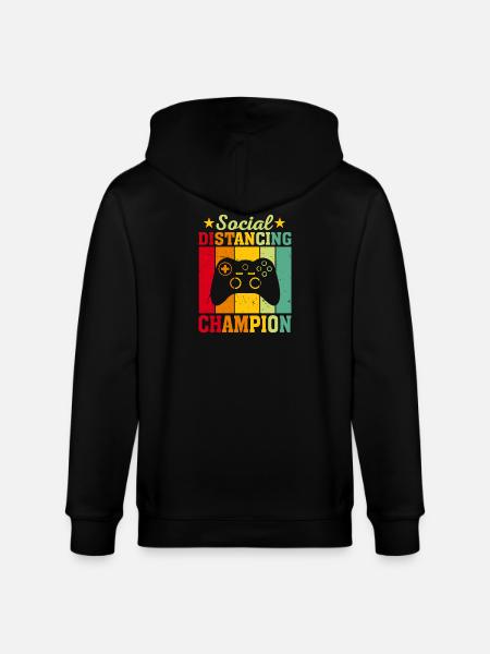Social Distancing Champion – Retro Gaming - Stanley/Stella Unisex Bio-Kapuzenjacke CULTIVATOR  - Schwarz