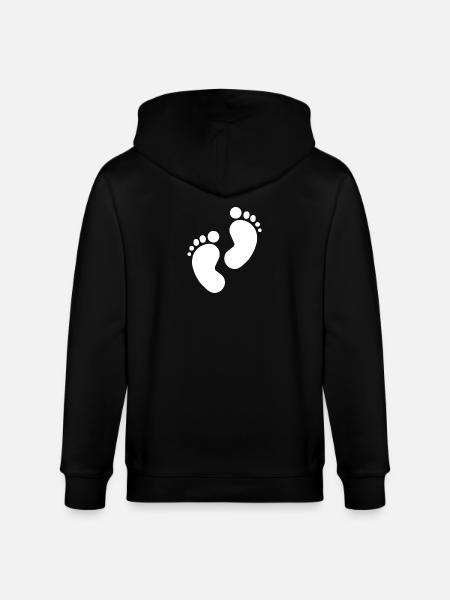 Baby Footprint, Baby Feet - Stanley/Stella CULTIVATOR  Unisex Organic Hooded Jacket - black