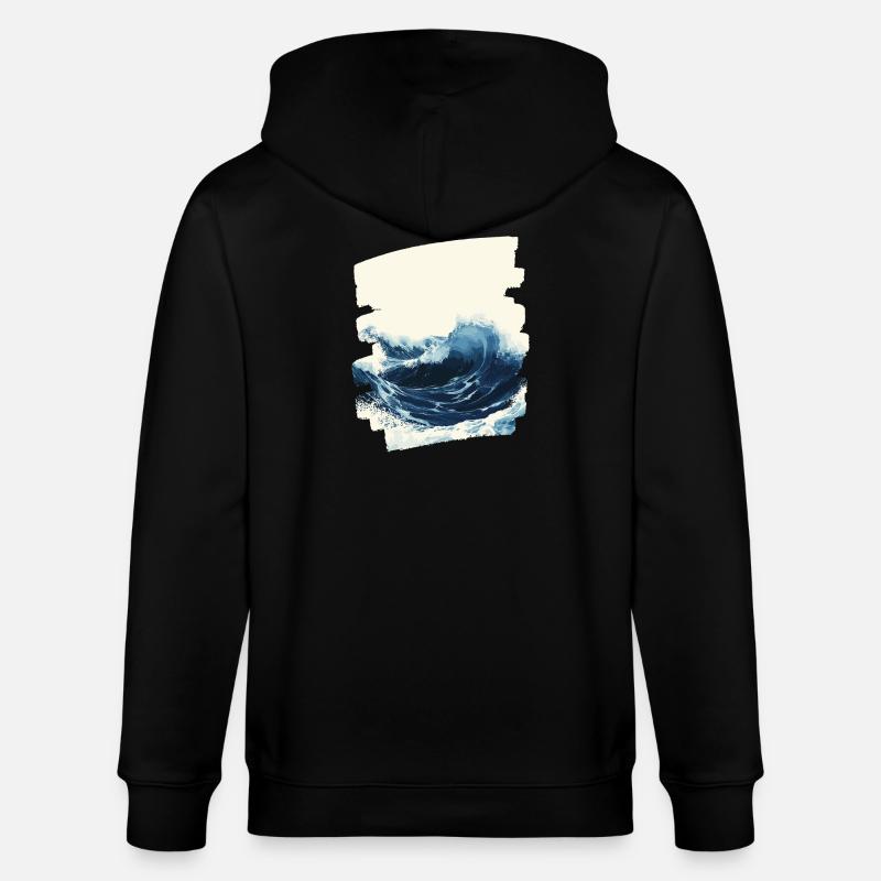 Les vagues et la mer - Veste à capuche bio CULTIVATOR Stanley/Stella Unisexe - noir