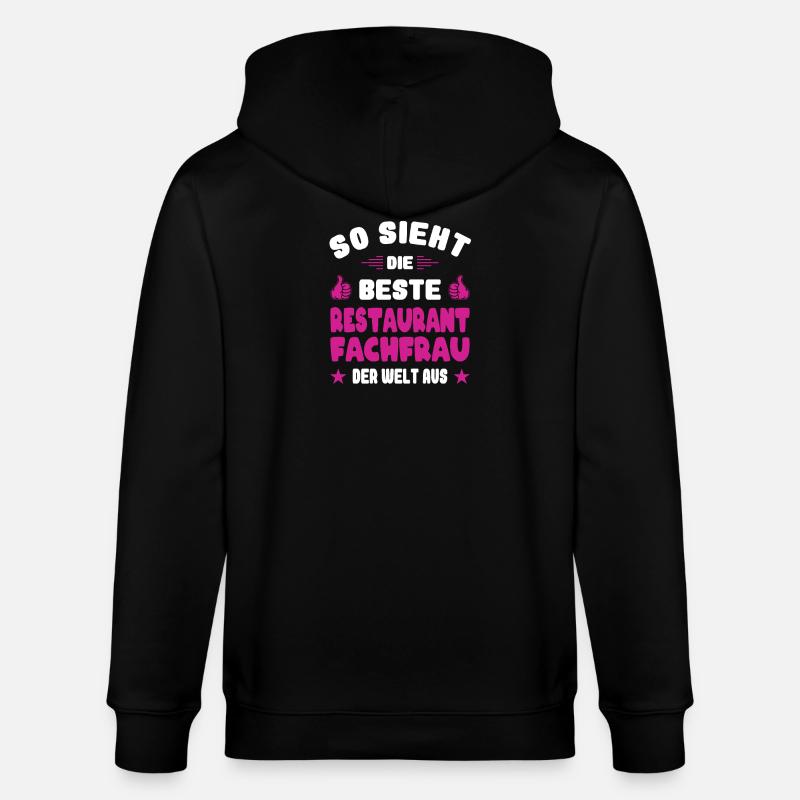 Restaurant Fachfrau Abschluss Geschenk - Stanley/Stella Unisex Bio-Kapuzenjacke CULTIVATOR  - Schwarz